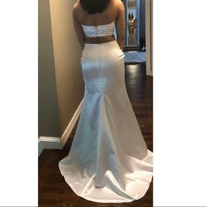 White two piece prom dress